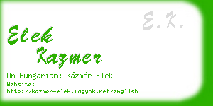 elek kazmer business card